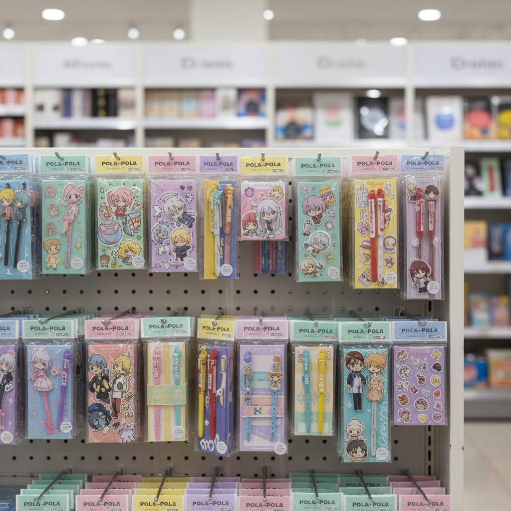 다이소 폴라폴라 시리즈가 진열된 매대