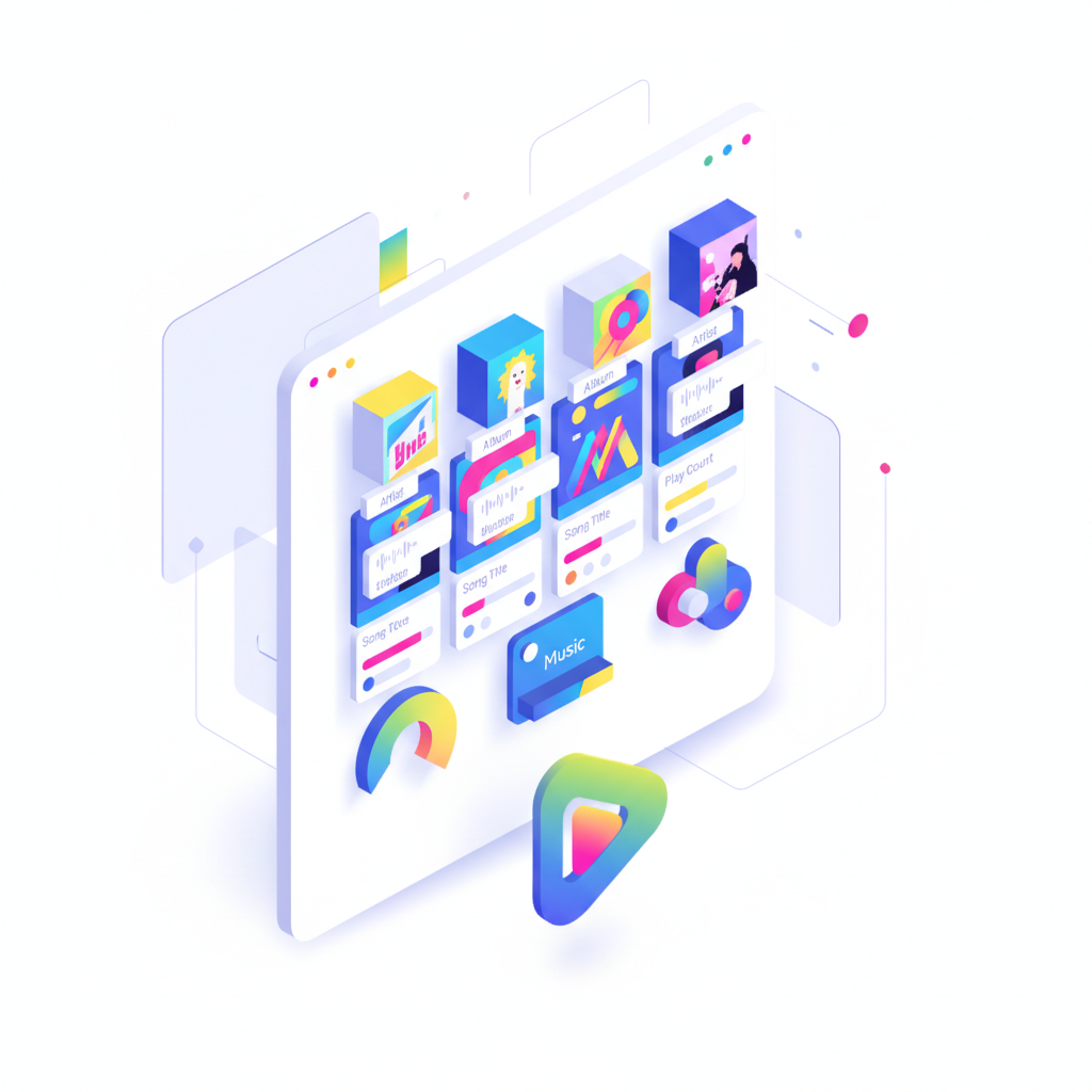 미래적인 음악 스트리밍 인터페이스 디자인