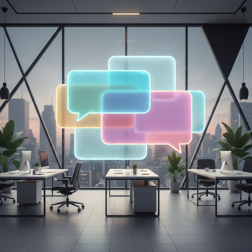 미래지향적이고 깔끔한 AI 대화창