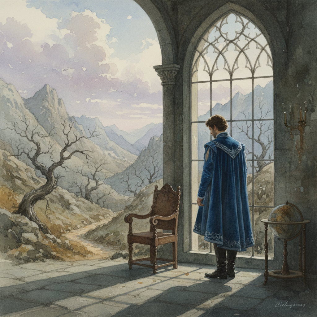 슬픔에 잠긴 단종의 실루엣 이미지