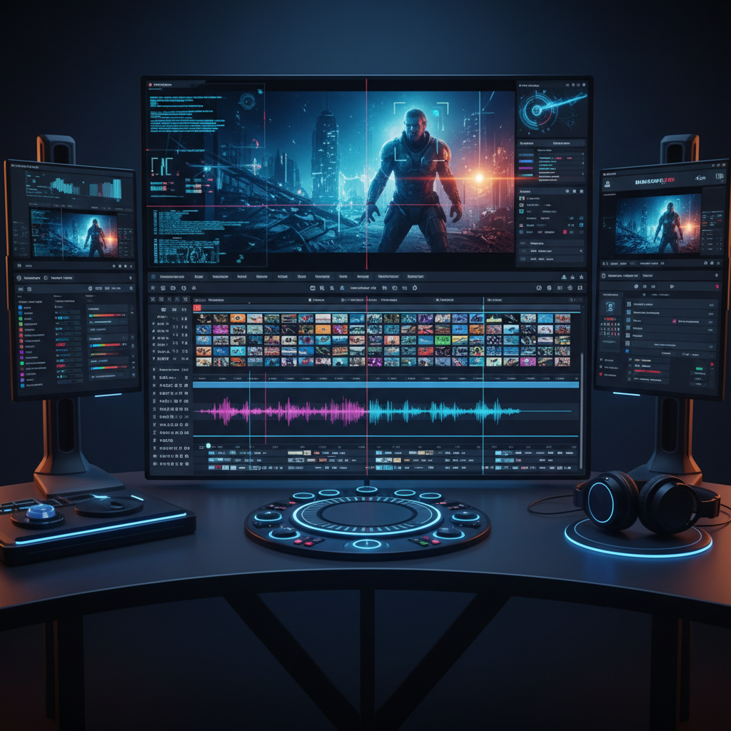 현대적인 영화 편집 소프트웨어 화면