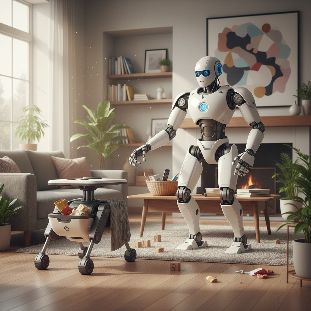 RFM 로봇이 가사 일을 돕는 모습