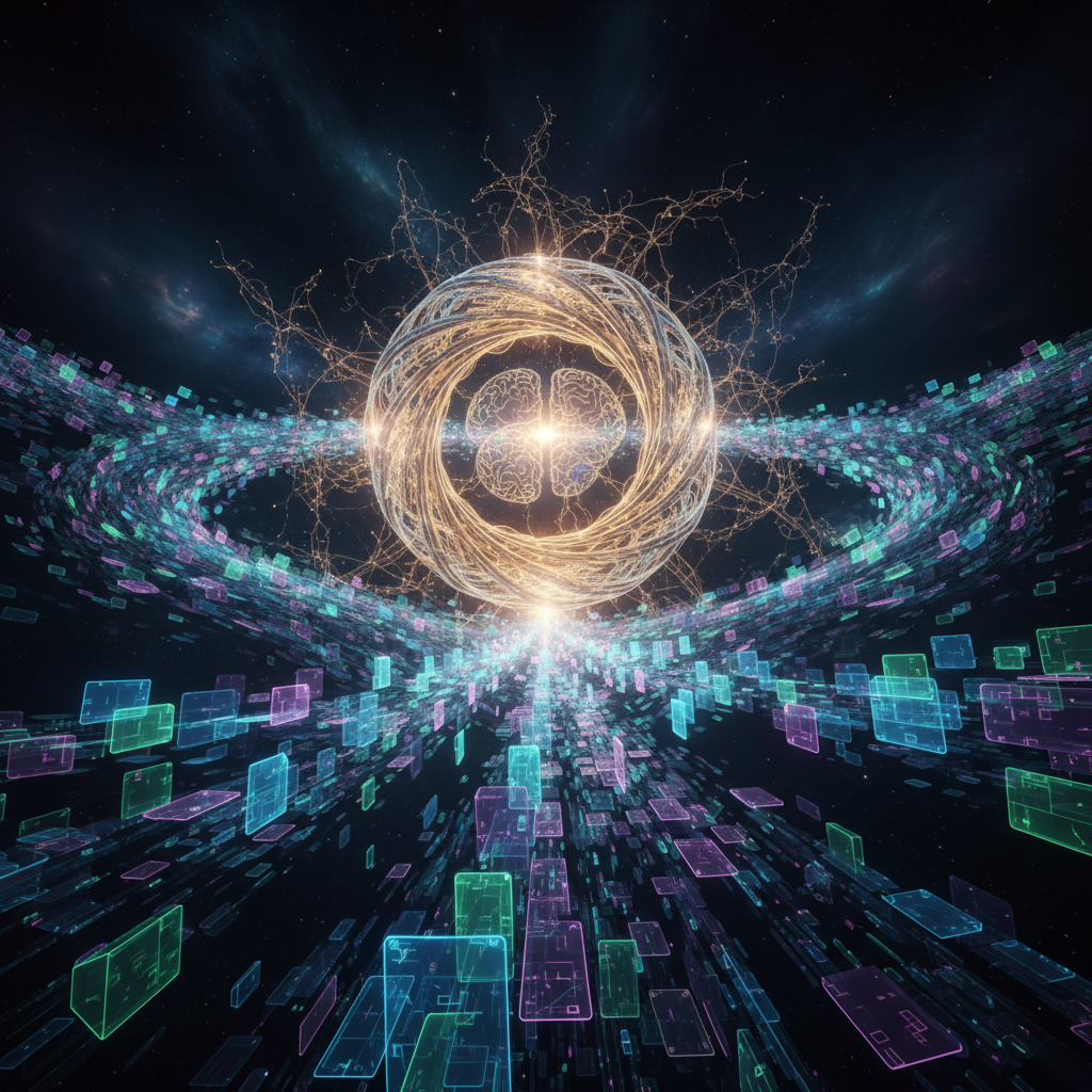 방대한 데이터를 분석하는 AI의 모습