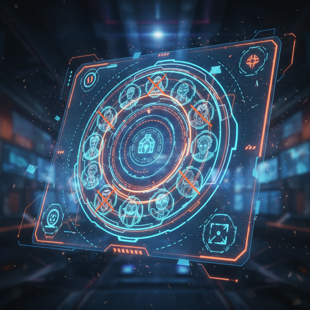 수많은 챔피언 카드가 배치된 화려한 전략 분석 보드