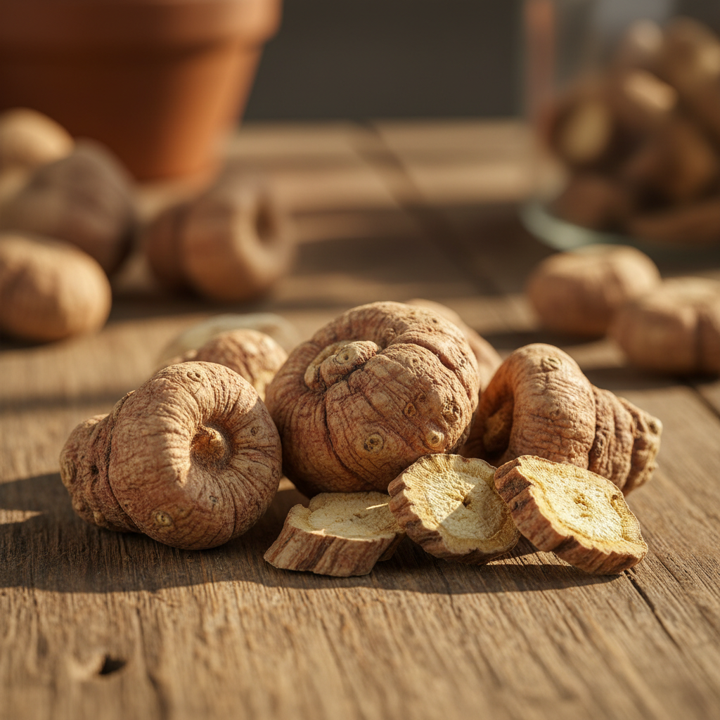 깨끗하게 손질된 천궁 약재