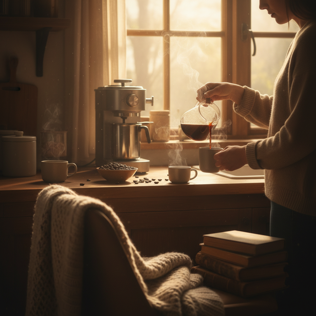 차분하게 아침을 준비하는 모습