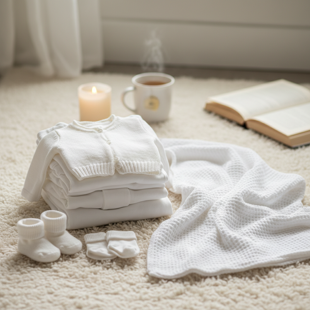 부드러운 신생아 옷과 배냇저고리 세트