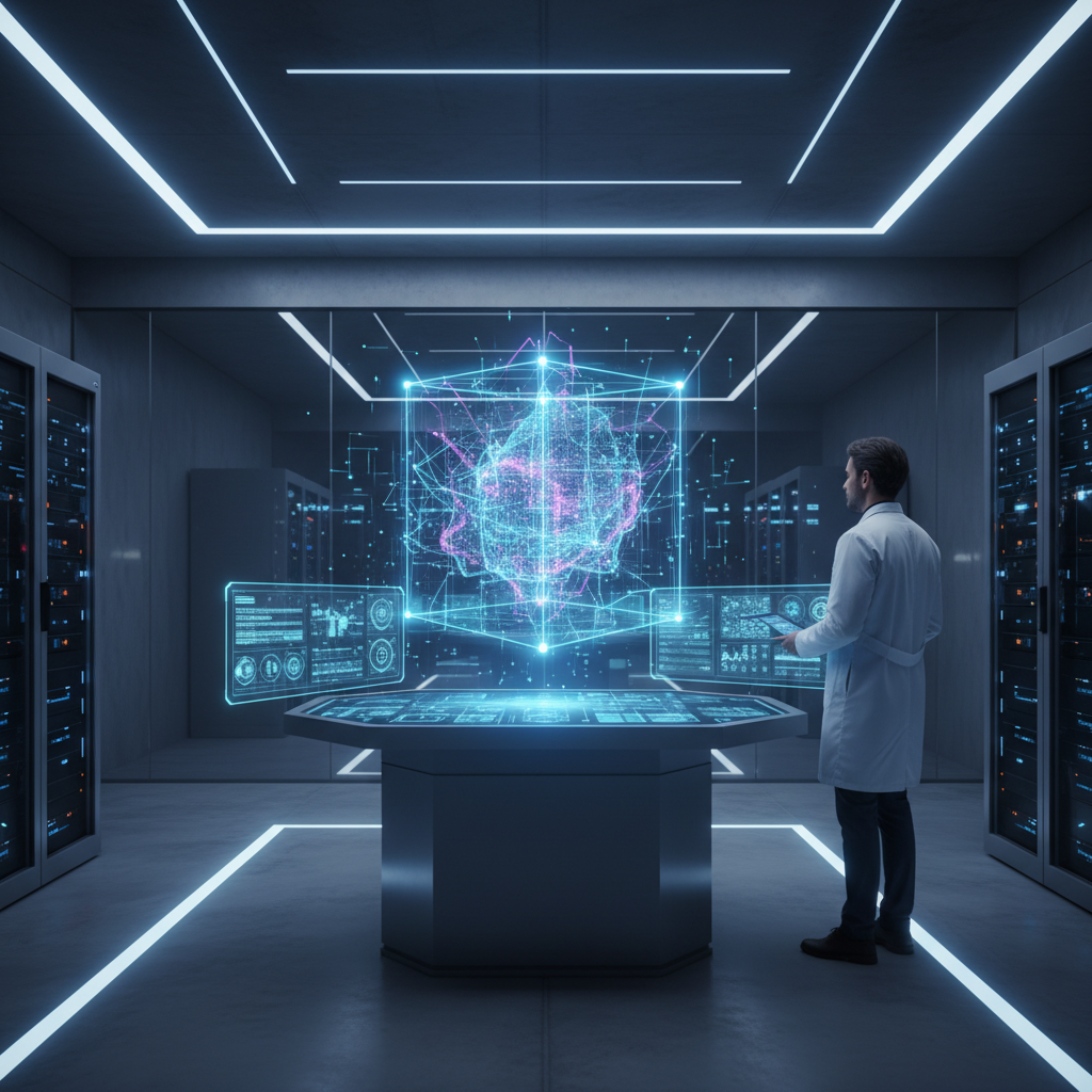 거대한 데이터 큐브와 분석하는 연구원