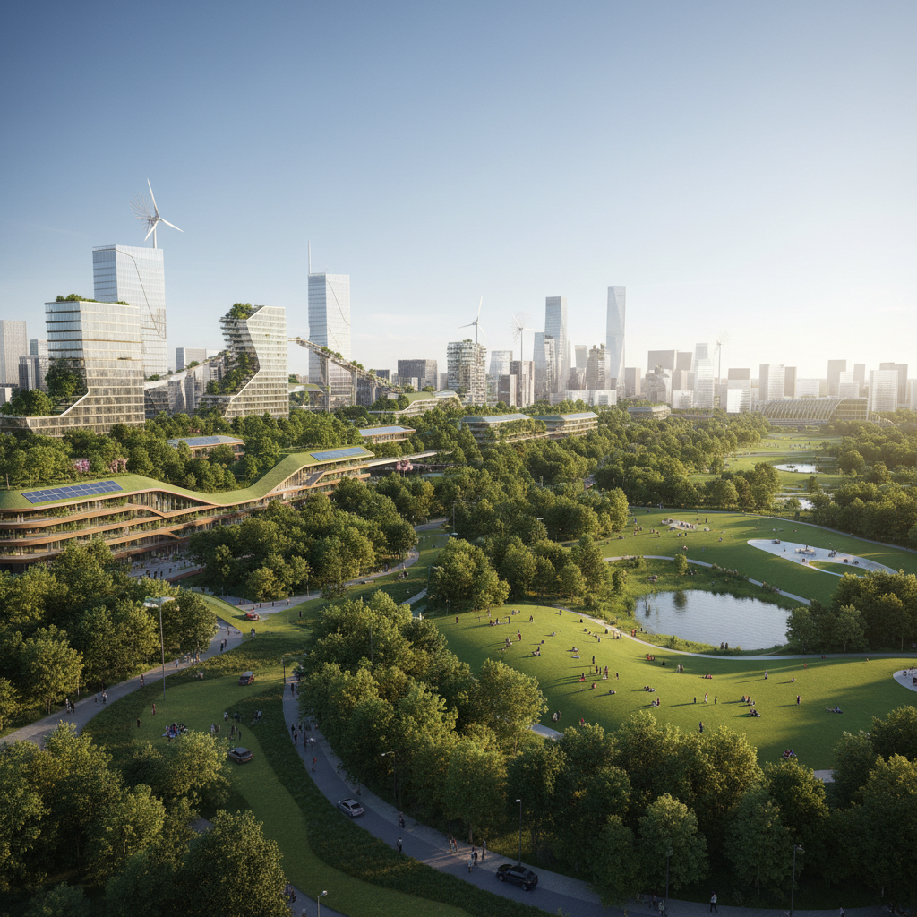 자연과 어우러진 깨끗한 도시의 모습