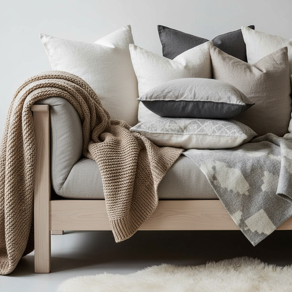 패브릭을 활용한 소파 스타일링