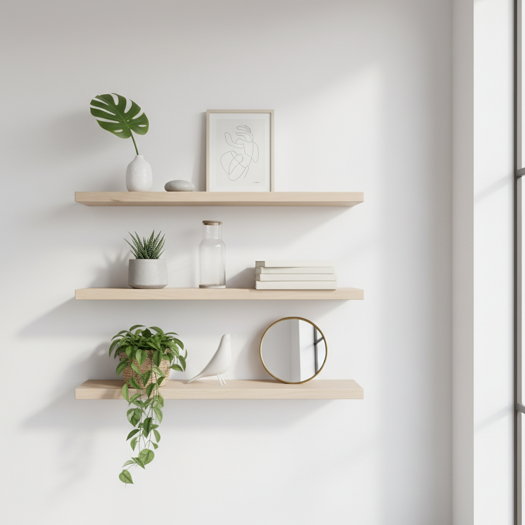 깔끔하게 정돈된 선반 인테리어