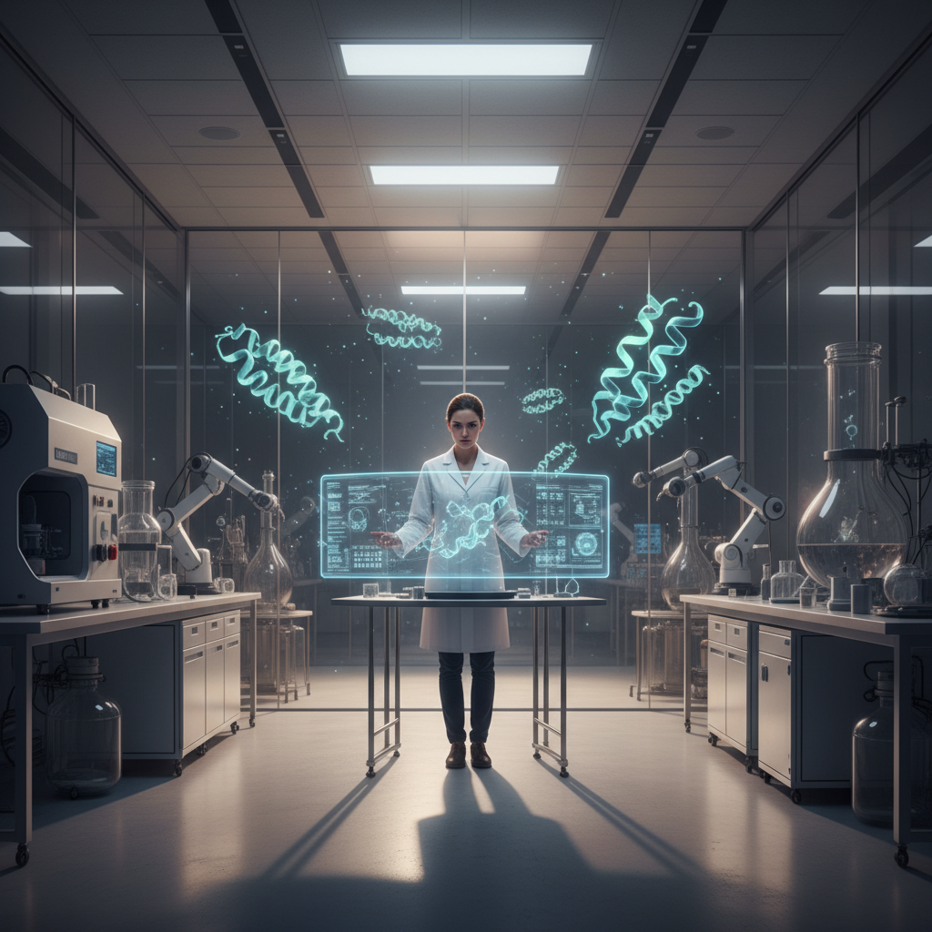 실험실 환경에서 인공지능을 활용하는 과학자