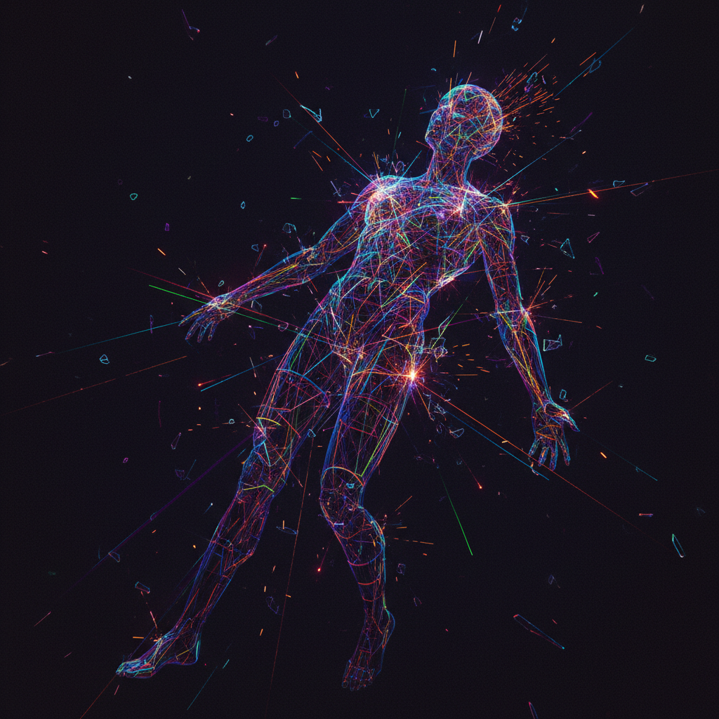 불안한 디지털 환경과 챗봇의 위험성을 상징하는 이미지