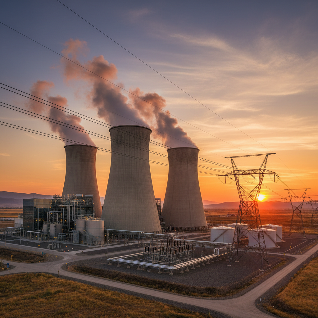 에너지 생산을 위한 가스 터빈 발전소의 모습