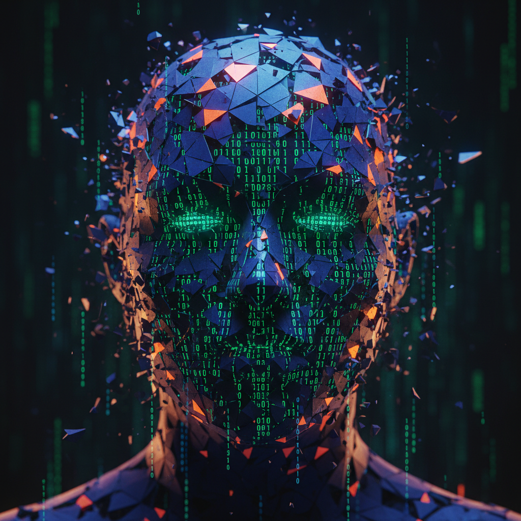 디지털 가면이 벗겨지는 상황을 시각화