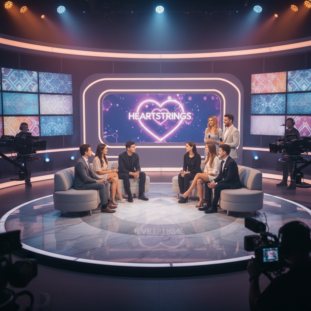연애 예능 프로그램의 긴장감 넘치는 스튜디오 분위기