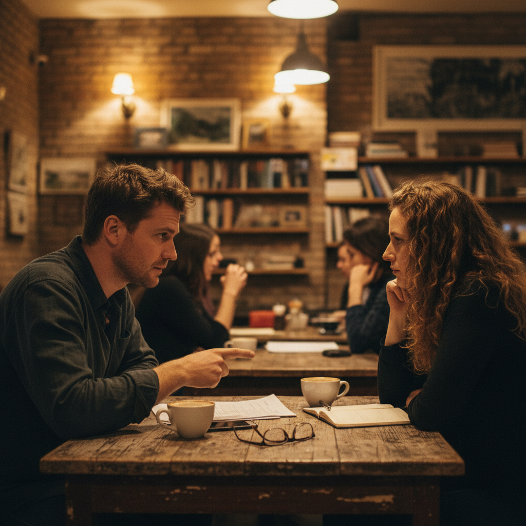 두 사람 사이의 미묘한 긴장감과 대화