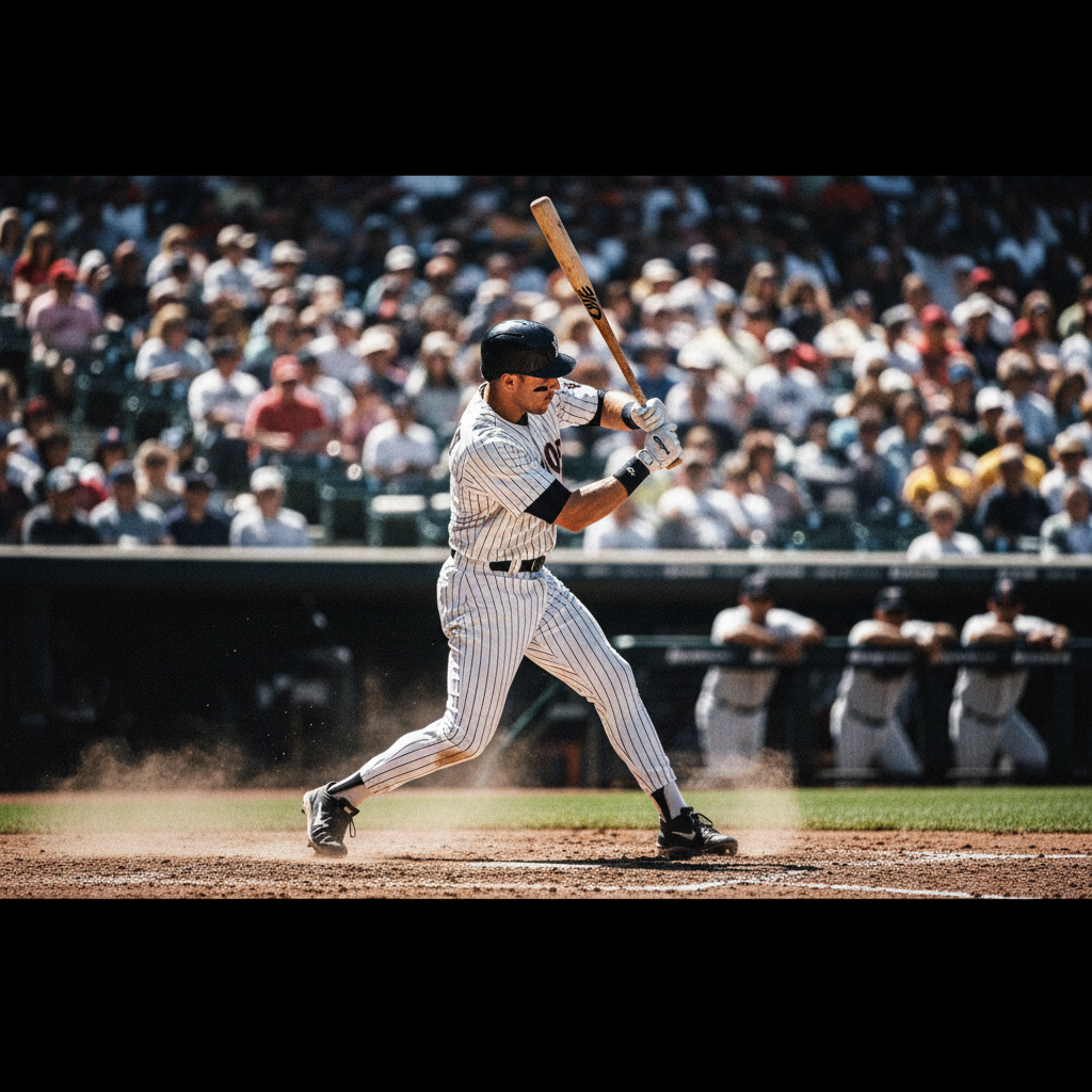 야구 경기 중 배팅을 준비하는 모습