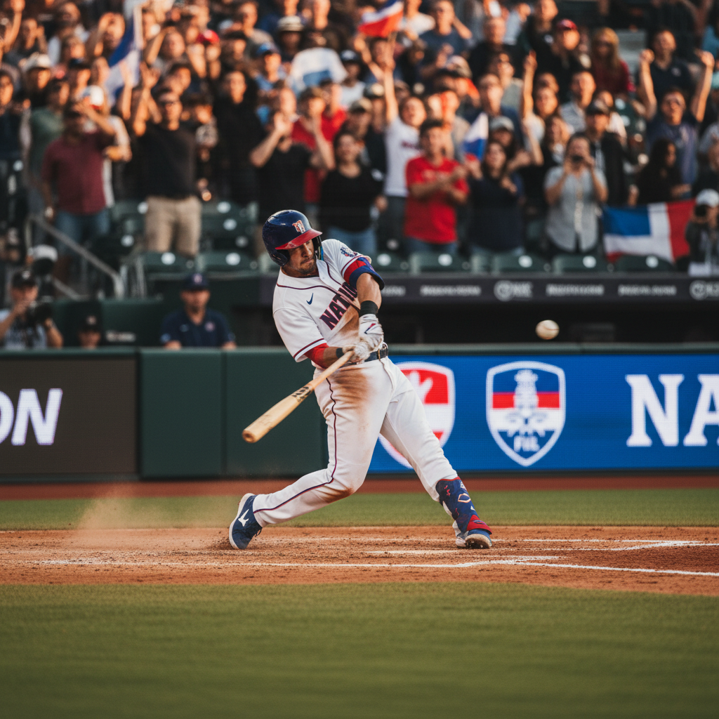 국가대표 야구팀의 경기 모습