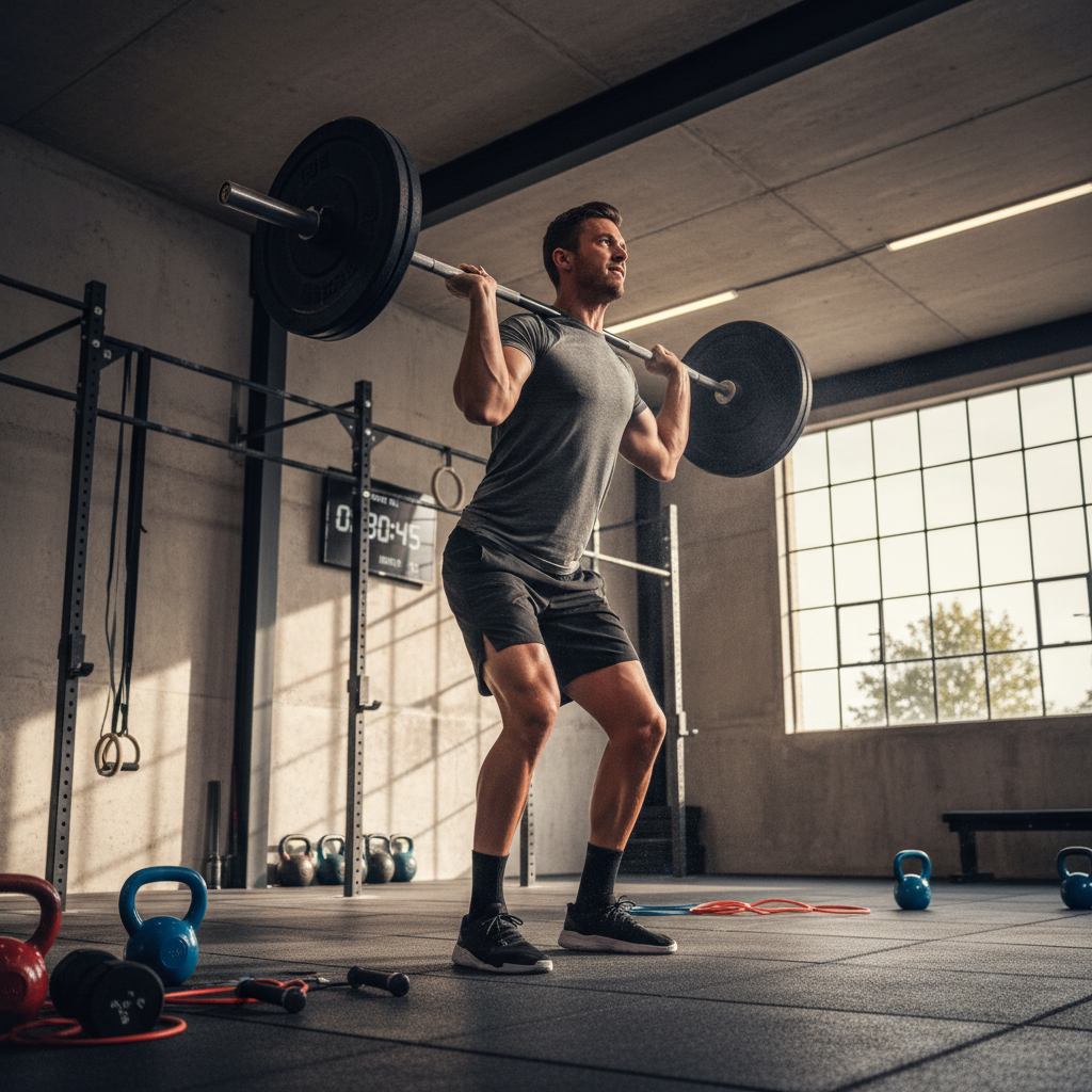 고강도 크로스핏 운동을 수행하는 모습