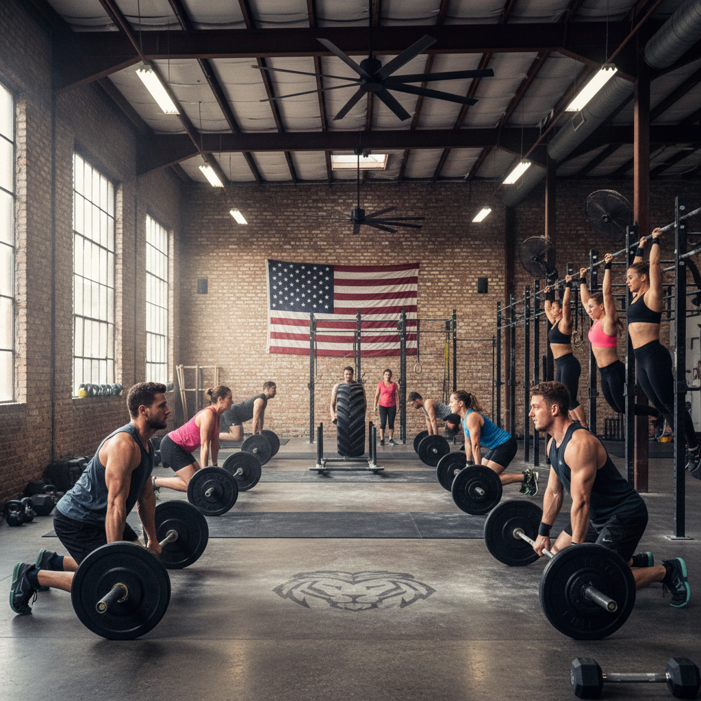 크로스핏 오픈 훈련을 하는 사람들