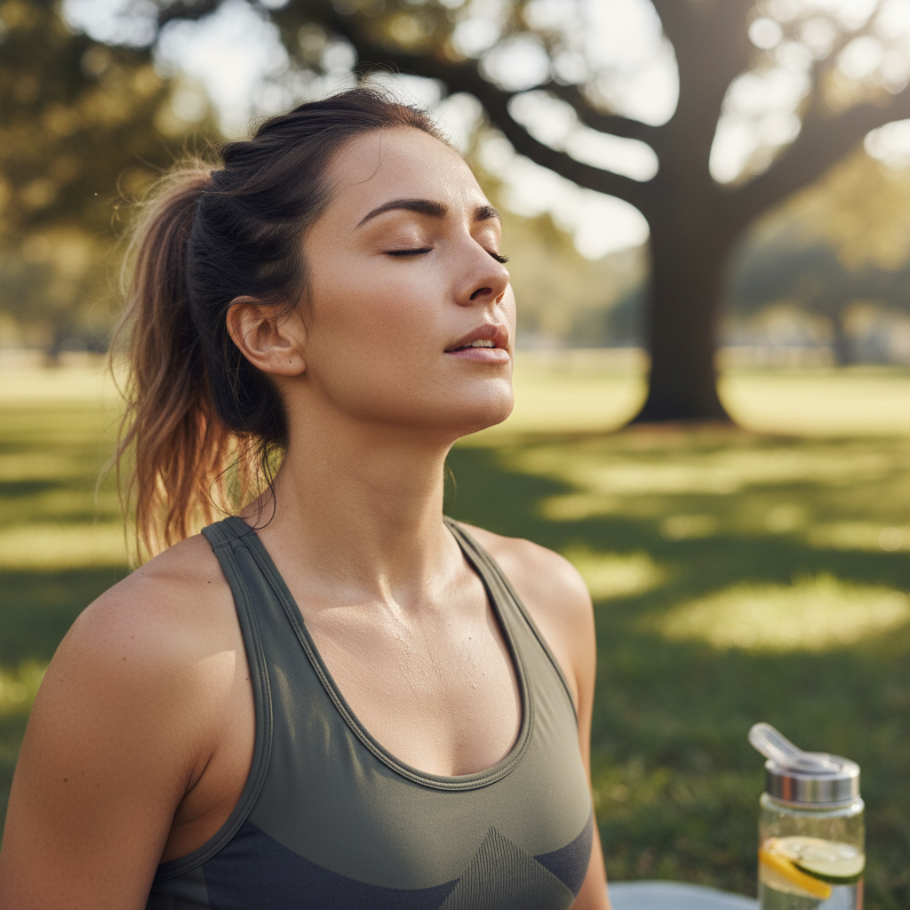 운동 후 휴식을 취하는 모습