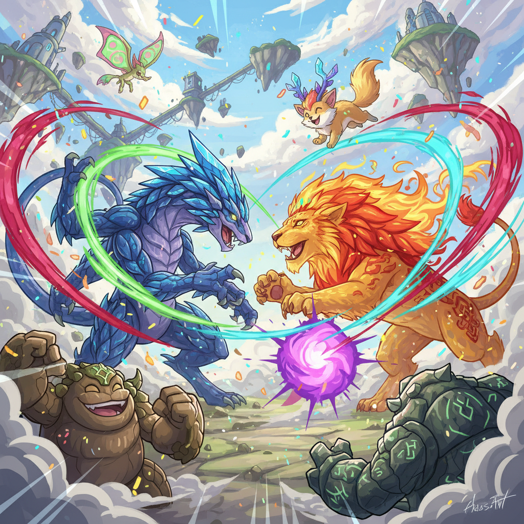 치열한 포켓몬 배틀의 현장