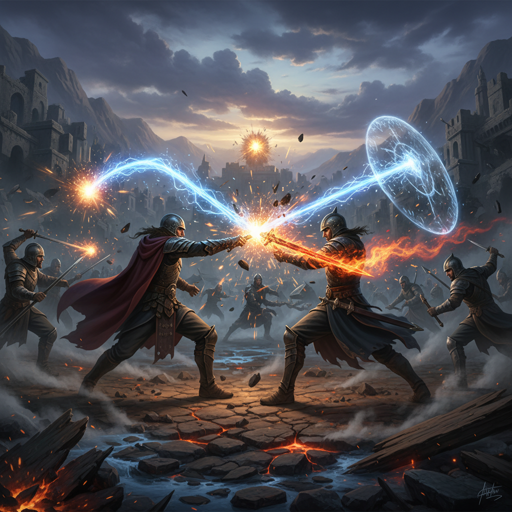 화려한 전투 장면