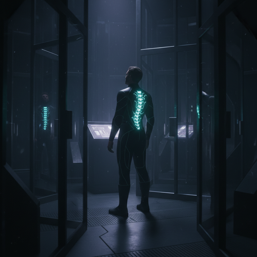 인공지능 칩이 이식된 주인공의 모습