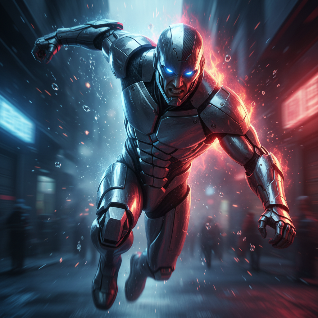 기계적인 정밀함이 돋보이는 전투 장면