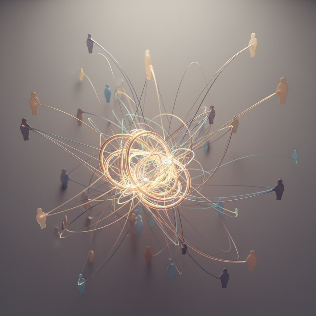 현대인의 복잡한 관계망을 상징하는 이미지