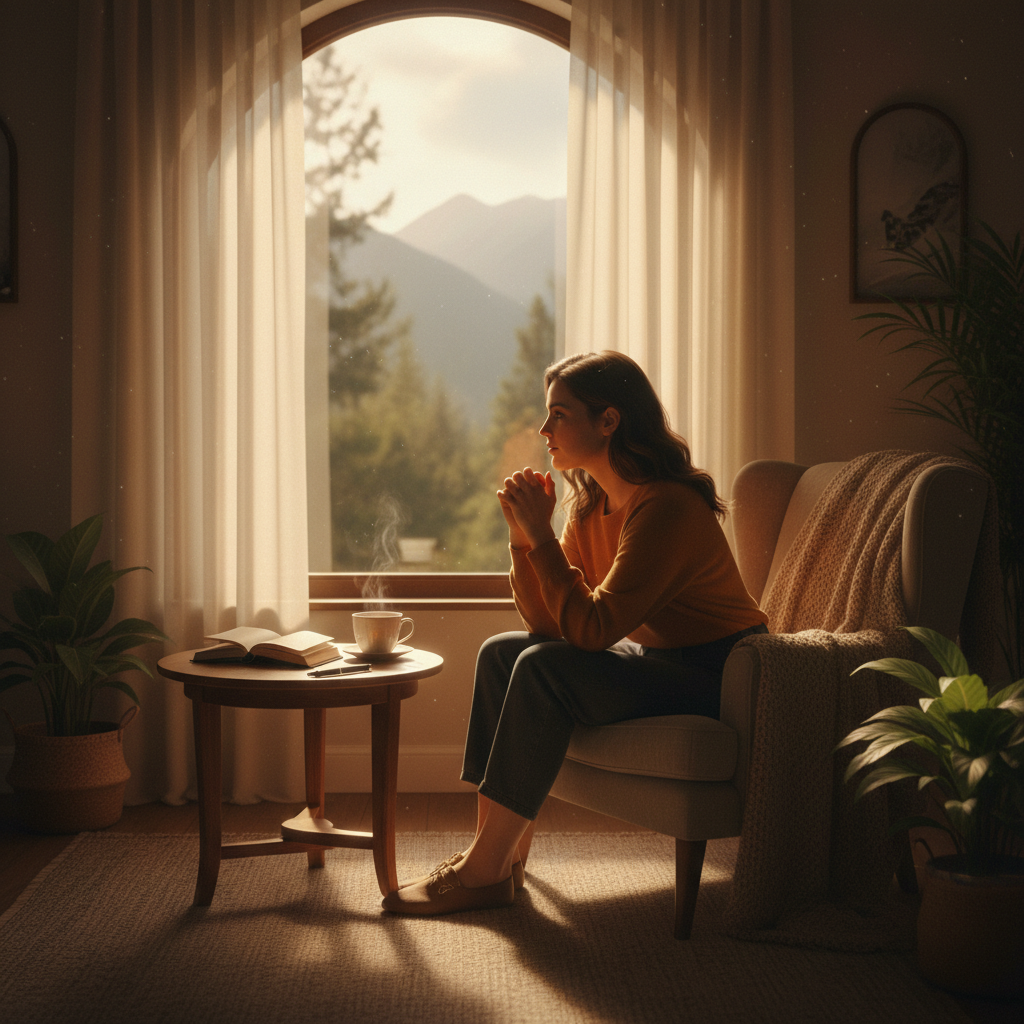 자신의 내면을 들여다보는 모습