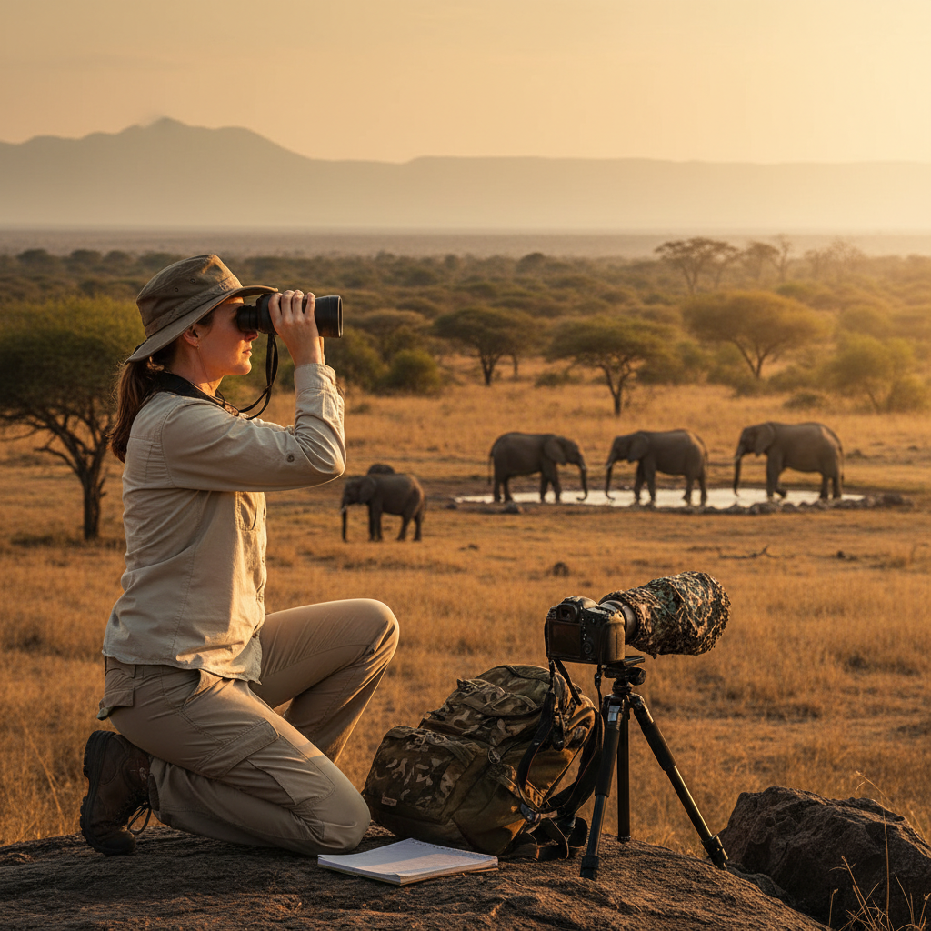 조심스럽게 관찰하는 전문가의 모습