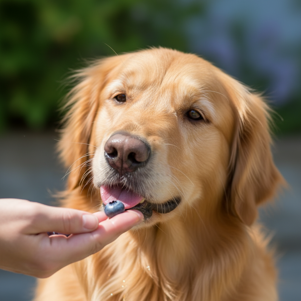 건강하게 간식을 먹는 강아지