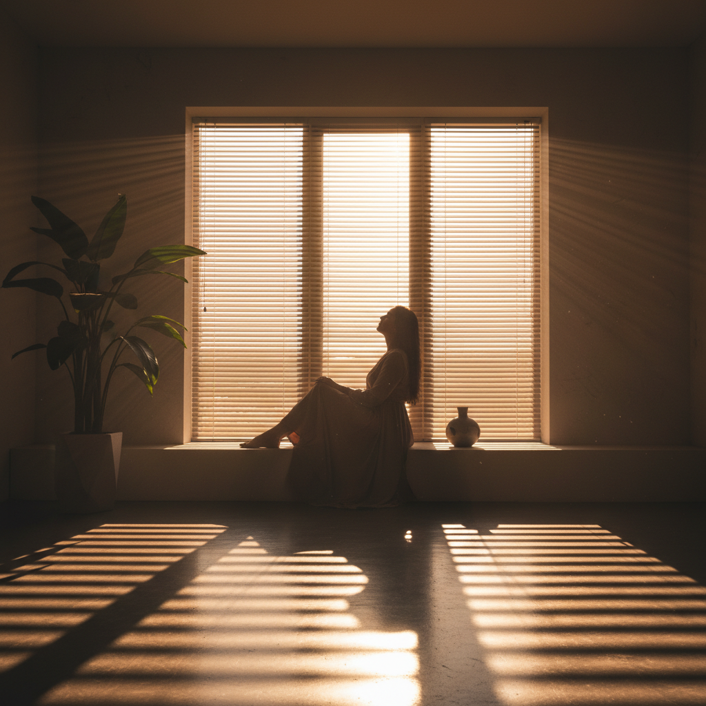 깊은 명상에 잠긴 사람의 뒷모습