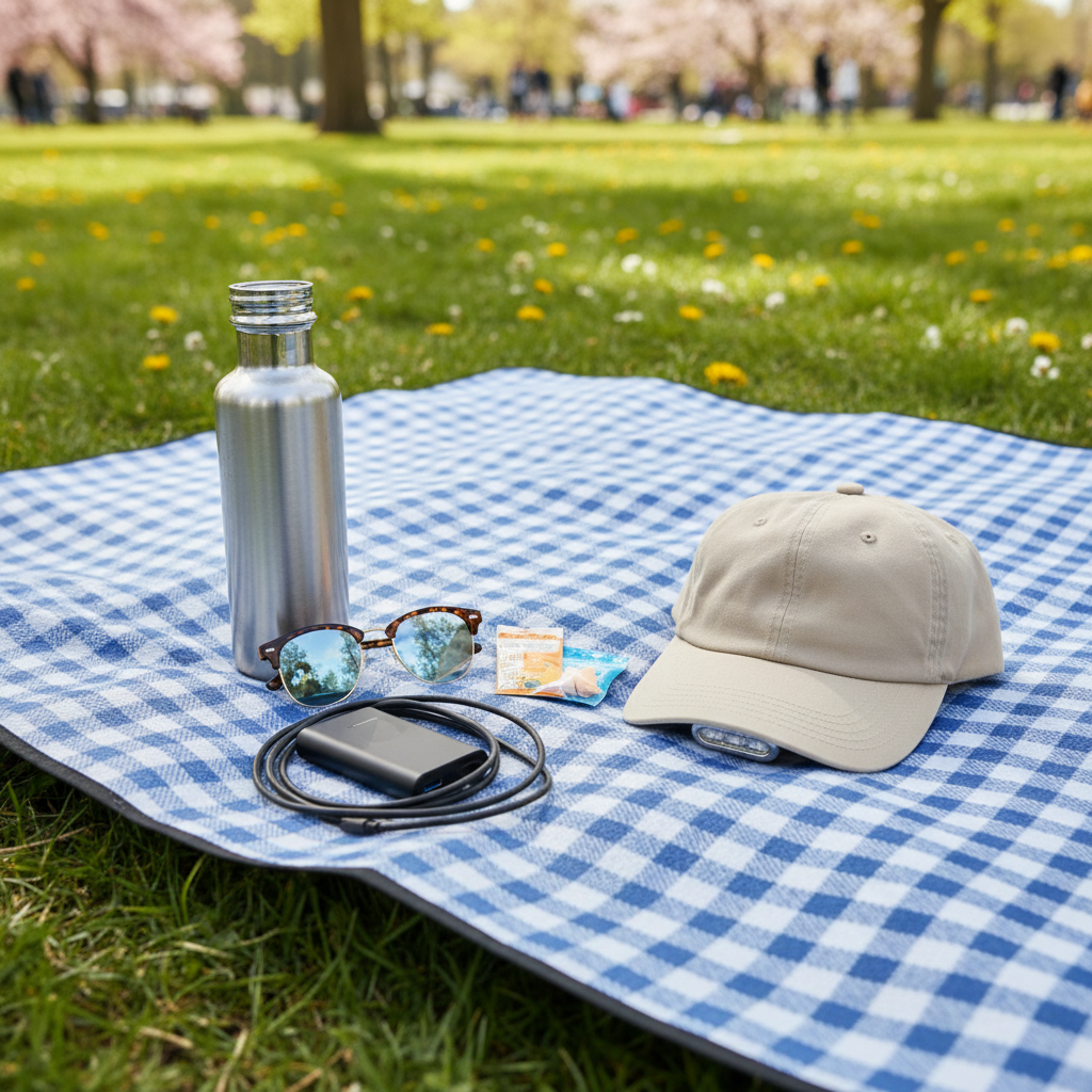 페스티벌을 즐기기 위해 준비한 가방과 물품들