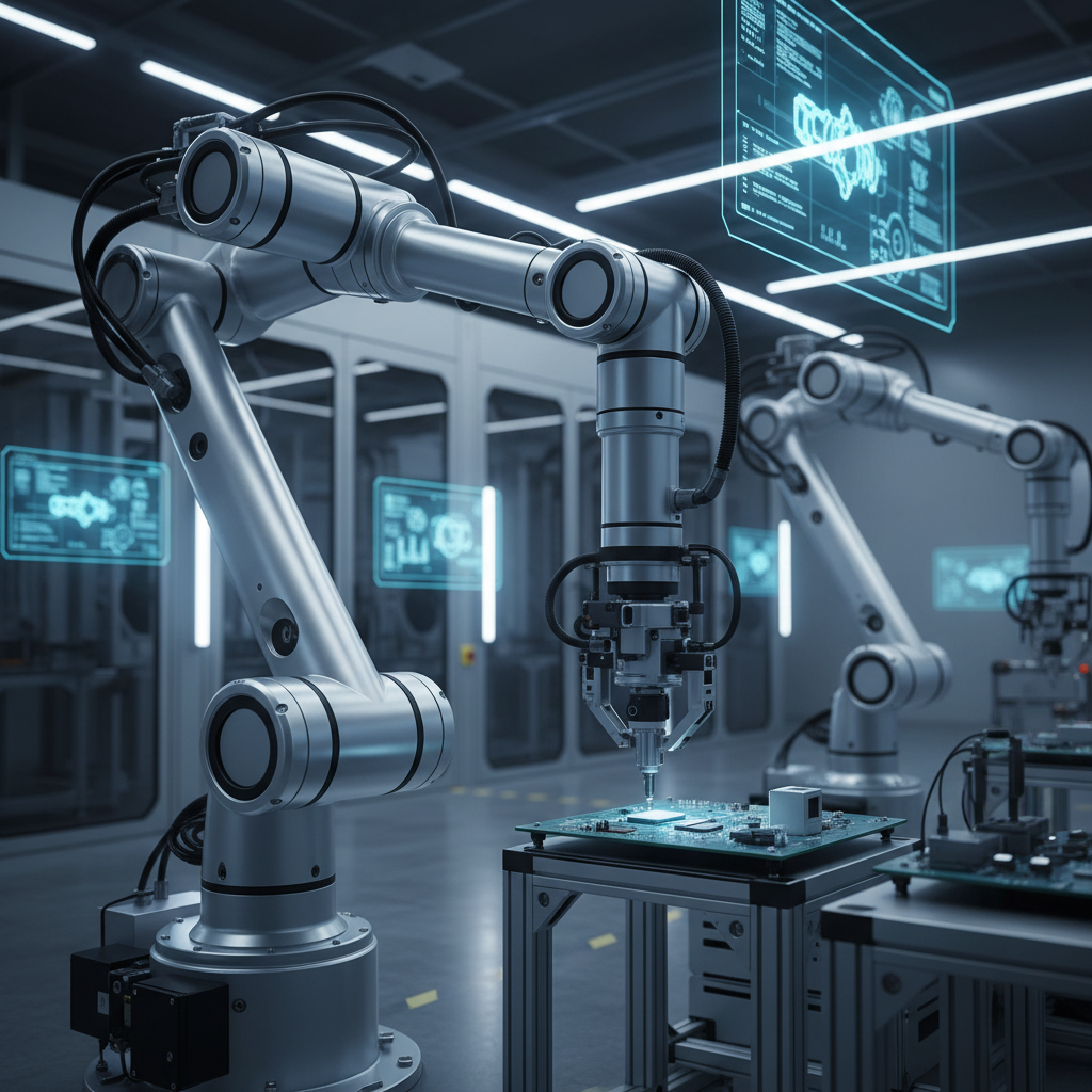 현대적인 스마트 공장 자동화 로봇