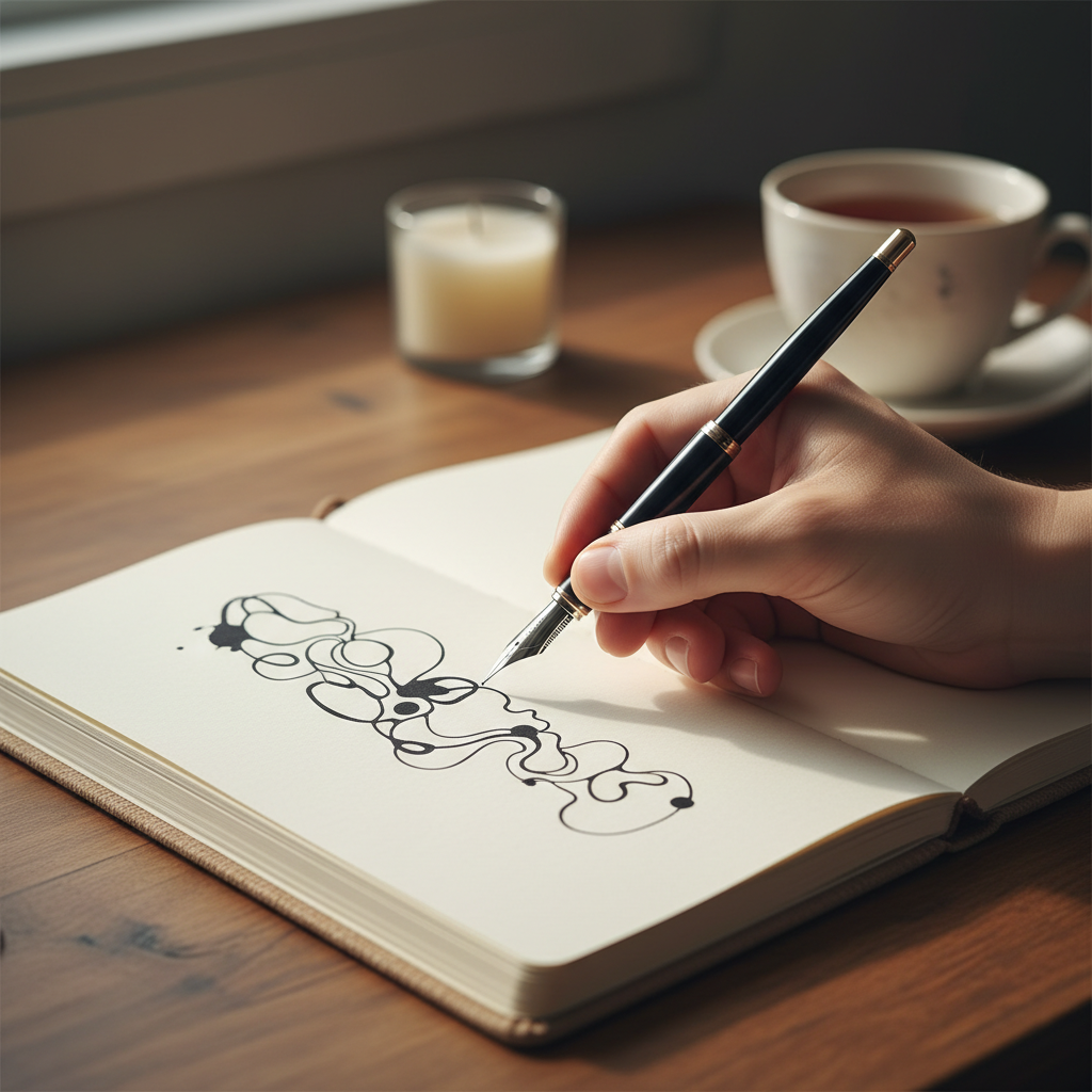 다이어리에 오늘을 기록하는 손