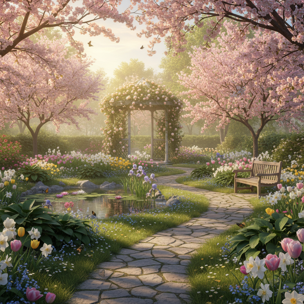 봄날의 평온한 오후 풍경