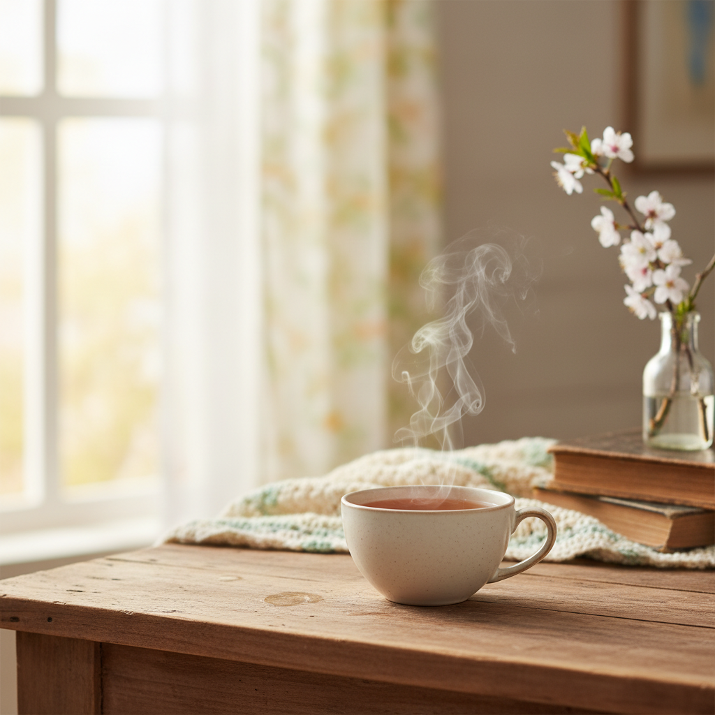 따뜻한 차 한 잔과 함께하는 봄