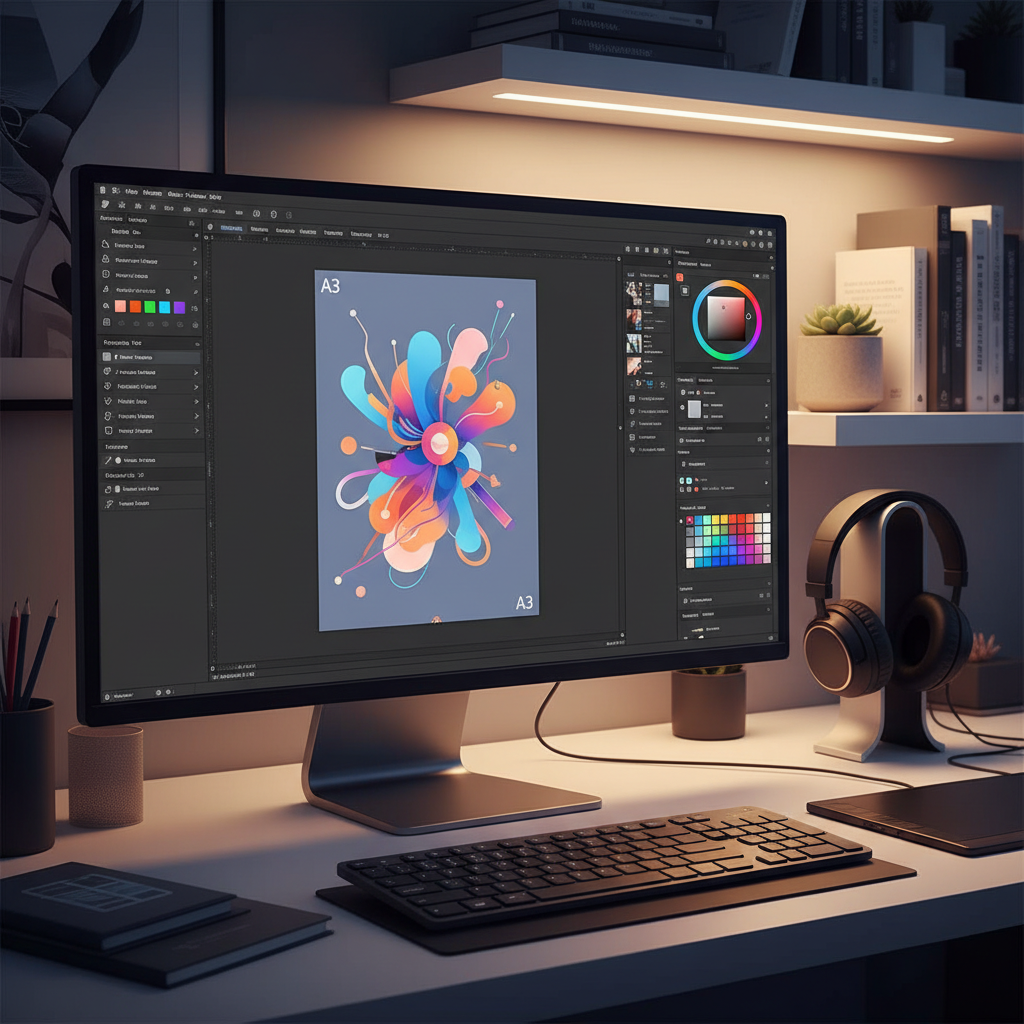 그래픽 디자인 작업 화면