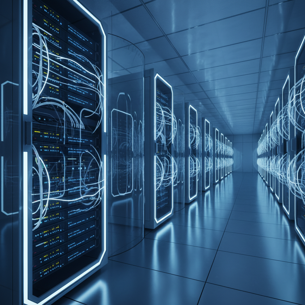 방대한 데이터를 처리하는 서버실 이미지