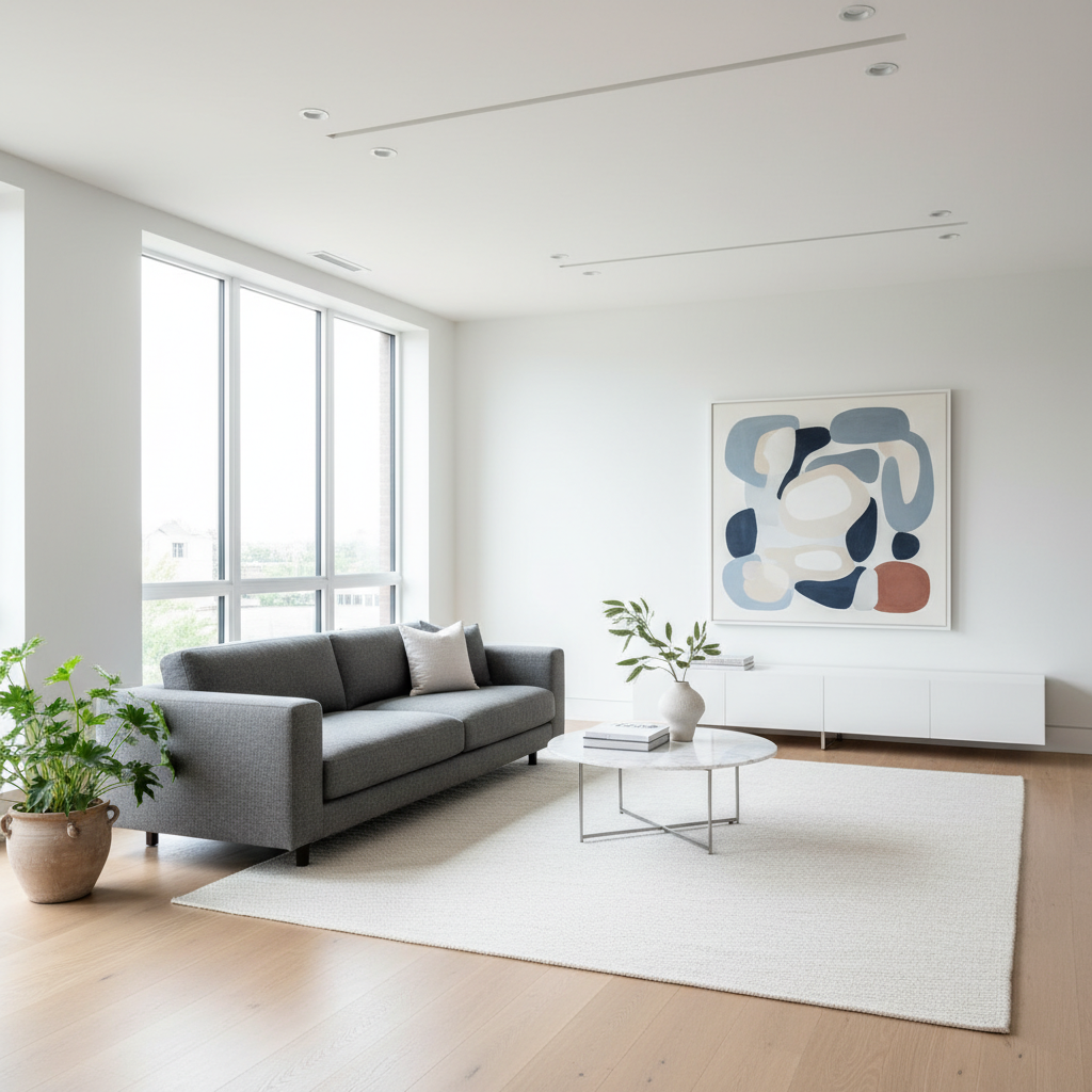 현대적인 감각의 거실 가구 배치