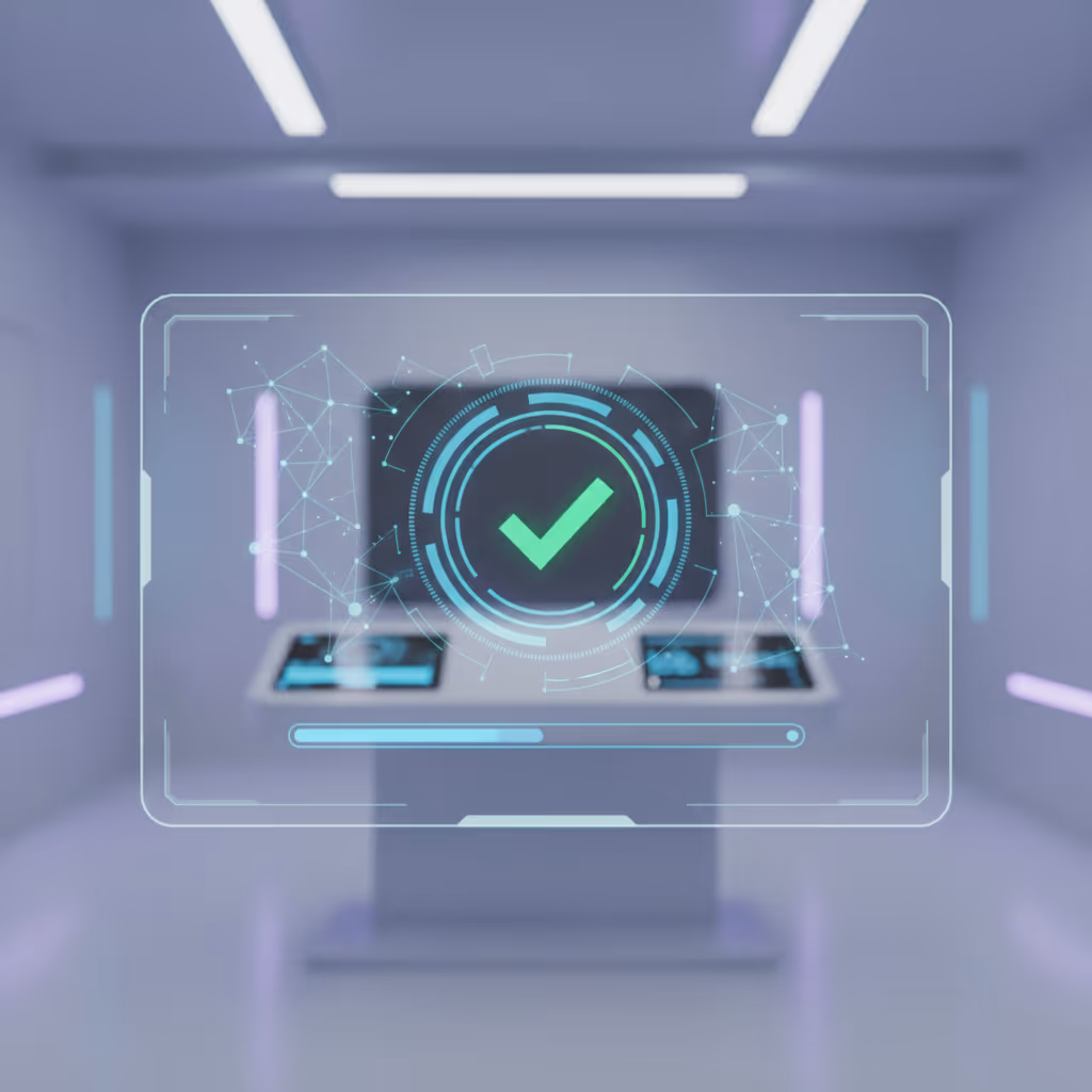 목표를 달성하고 환하게 빛나는 디지털 대시보드