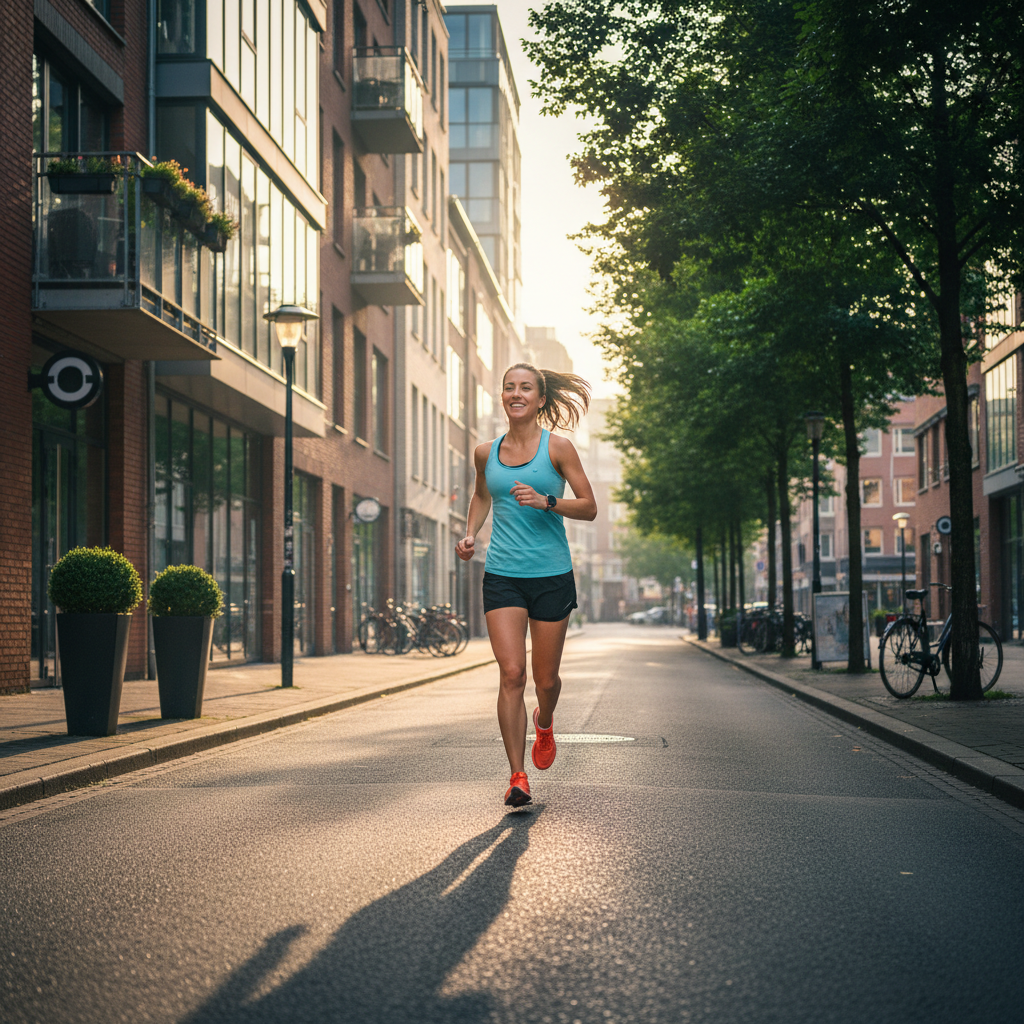 도심 속에서 건강하게 달리는 모습