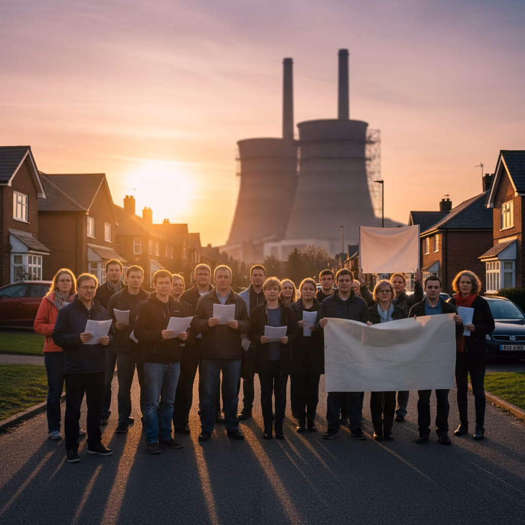 반대 시위를 준비하는 지역 주민들