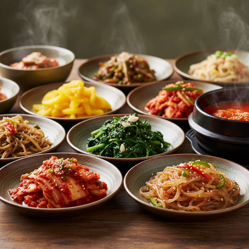 신선한 제철 채소 요리