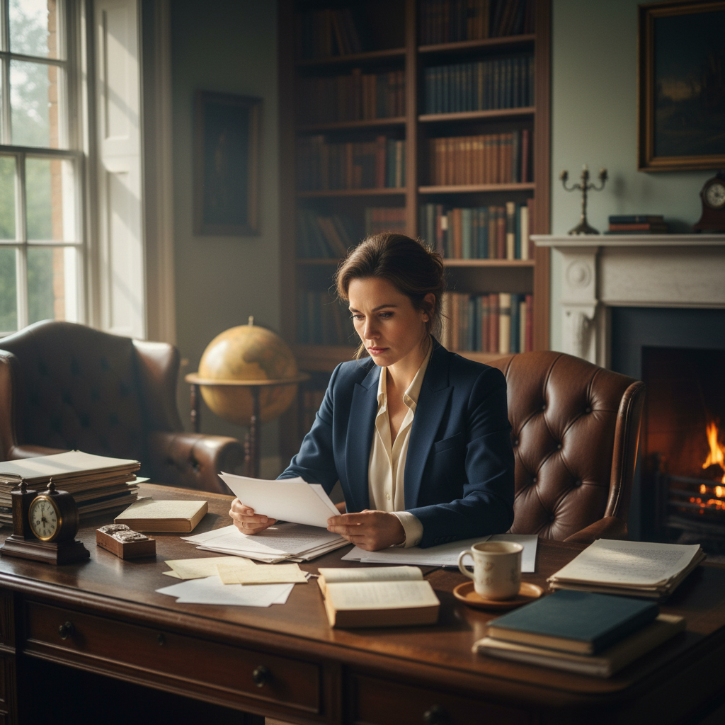 고민하며 문서를 검토하는 모습