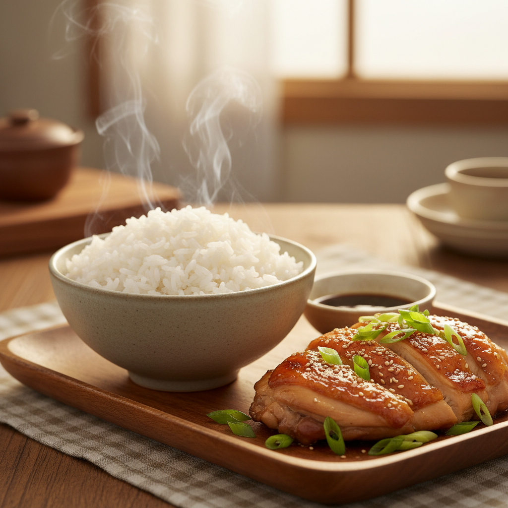 맛초킹과 밥을 함께 먹는 모습