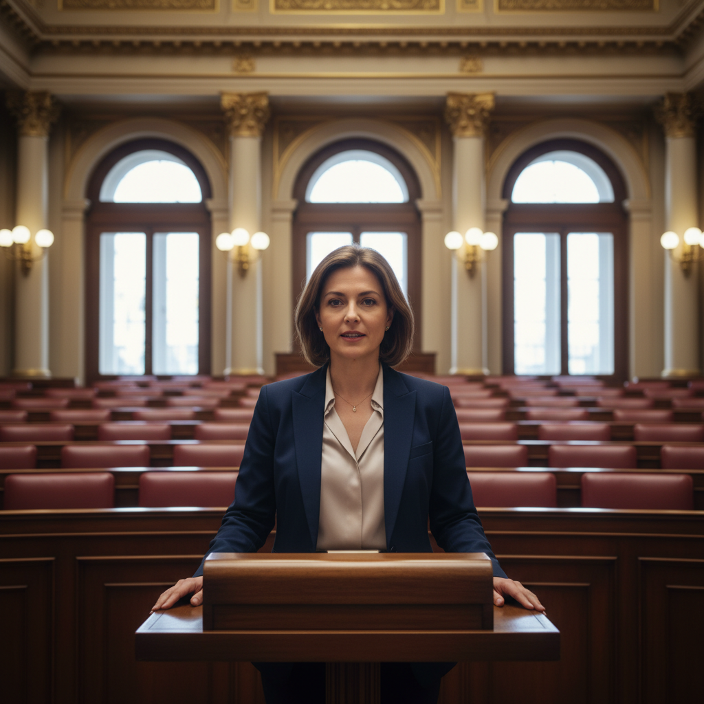 국회에서 의정 활동을 수행하는 모습